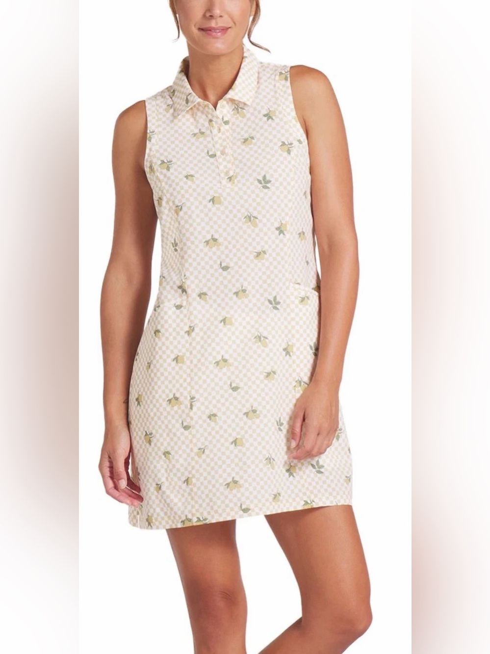 PUMA Womens Lemons Woven Sleeveless Golf Dress